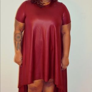 Faux leather dress